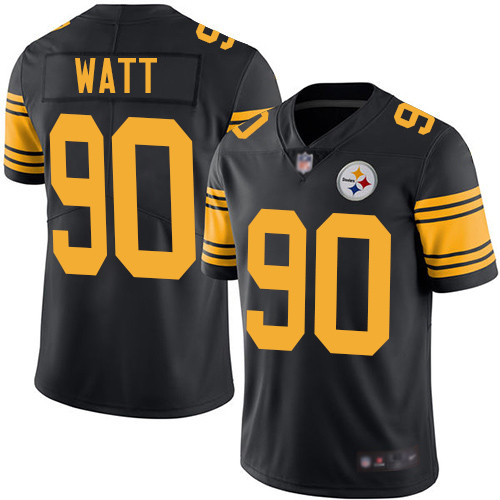 Youth Pittsburgh Steelers Football #90 Limited Black T J Watt Rush Vapor Untouchable Nike NFL Jersey->youth nfl jersey->Youth Jersey